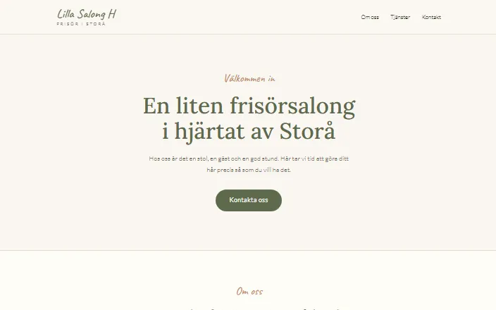 Skärmdump av Lilla Salong Hs hemsida
