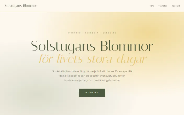 Skärmdump av Solstugans Blommors hemsida