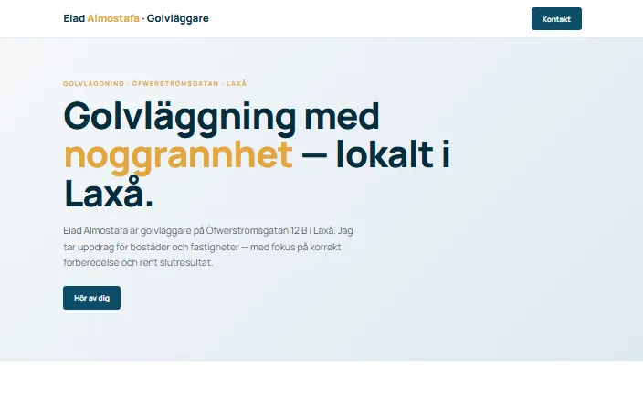 Skärmdump av Eiad Almostafas hemsida