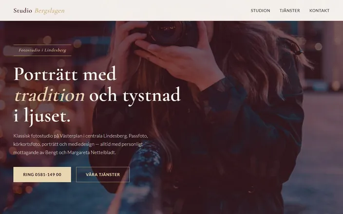 Skärmdump av Studio Bergslagens hemsida